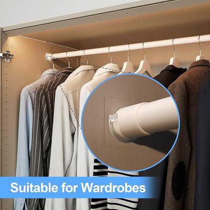 Shower Rod Holder with Strong Adhesive, 4 Pack Shower Curtain Rod Holder for Wall, Tension Curtain Rod Bracket No Drilling, Transparent (Rod not Included)