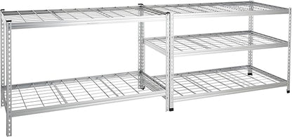 Amazon Basics 5 Shelf, High-Grade Aluminum, Silver, 60 x 24 x 78 Inch | Heavy Duty, 4000IBS, Adjustable, Storage, Shelving Unit