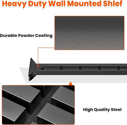 Ultrawall Garage Wall Shelves 33in x 24in, Heavy Duty Wall Mounted Storage Shelves for Storage Bins, Holds Up to 350Lbs, 2 Pack, Black