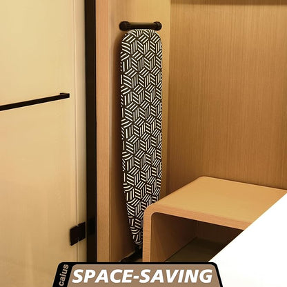 caius Ironing Board, Compact and Space Saver Full Size Ironing Board, Extra Wide Ironing Area with Extra Thick Heavy Duty Padded Cover, Stable Structure, Easy to Fold