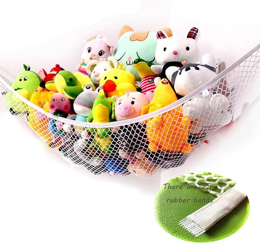 Stuffed Animal Hammock Corner Storage Net, Teddy Bear Hammock, 4cm Wide Thickened Rubber Band of Toy Net, 75 x59 x59 in super large 1 Pack
