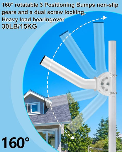 Wireless Bridge Mount, 4-Pack 11 in Dual Screw Locking J Pole Mounting Bracket for Wall or Pole, 160° Angle Adjustable, 1.38 in OD, for CPE, Access Point, TV Antenna or Weather Station