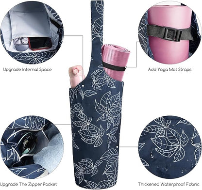 IwIeIaIrI Yoga Mat Bag for Women with Large Size Pocket and Zipper Pocket,Yoga Gifts Accessories with Adjustable Shoulder Strap- Fits Most Workout Stuff