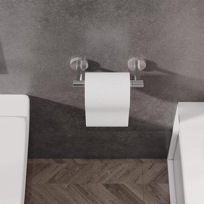 Bathroom Toilet Paper Holder Wall Mount SUS304 Stainless Steel Double Post Pivoting Toilet Paper Roll Holder Wall Mounted for Bathroom RV Commercial Toilet Tissue Dispensers, Brushed Nickel