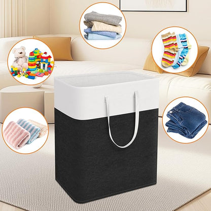 laundry basket 3-Pack, laundry hamper, Hamper with handles, collapsible laundry baskets, Waterproof dirty clothes hamper, Towel Storage for Home or Dorm, 125L-Black