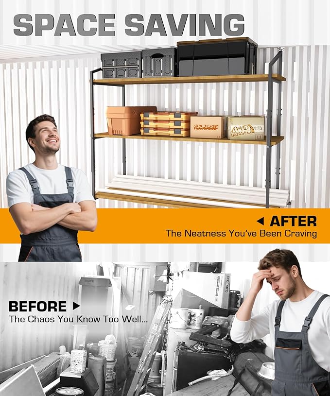 Shipping Container Shelving Rack Steel Container Hanging Shelf Bracket Height Adjustable Fit for 12in 24in Lumber Black Efficient Storage Space No-Drill Installation