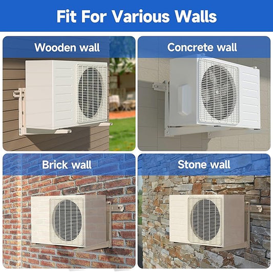 Mini Split Air Conditioner Bracket: Wall Mount for Ductless Mini Split AC/Heating System WiFi 7000 9000 12000 BTU, Outdoor Wall Mounting Air Conditioning Support, Max 400 LBS