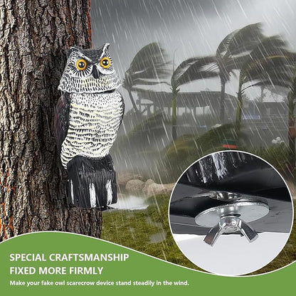 4 Pack Owl Mounting Bracket – Metal Bracket with Secure Clip Heavy Duty Owl Attachment Post Mount for Plastic Garden Owls