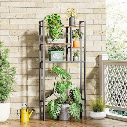 Over-The-Toilet Storage Rack, 3-Tier Bathroom Shelves Over Toilet, Above Toilet Storage, Behind Toilet Bathroom Organizer, Space Saver, Freestanding, Rustic Brown