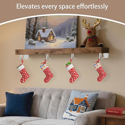 SOGAL Shelf Brackets 8 inch | Heavy Duty | 200LB Extra Storage Utility Hooks - Heavy Duty Shelf Brackets- Invisible DIY Supports for Workshop, 4 Pack