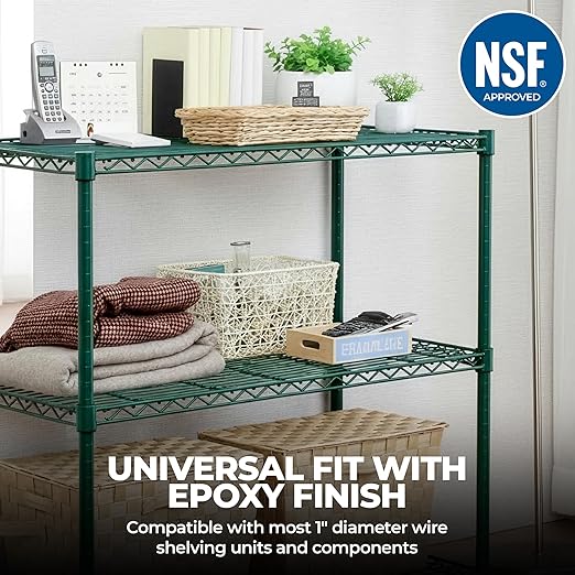 Commercial Epoxy Green Coated Wire Shelf 1’’ Diameter Shelving Poles