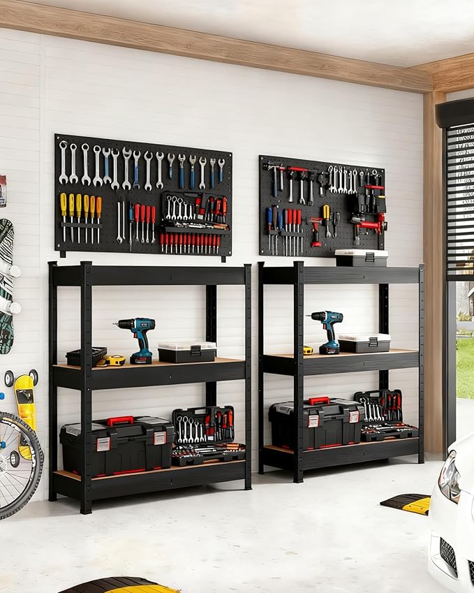 Garage Storage Shelves,48x24x36 Heavy Duty Garage Shelving Metal Adjustable Garage Shelves,5-Tier Adjustable Shelving Units,Loads 2000 LBS,Metal Storage Utility Racks for Warehouse,Pantry, Basement