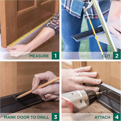 M-D Building Products 69604 All Season Aluminum Door Sweep for Bottom of Door, Heavy Duty Rubber Seal, Exterior & Interior Weather Stripping Bottom Door Seal, Commercial & Residential, (Silver, 48in)
