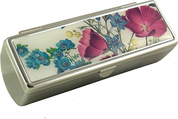 Houder Designer Lipstick Case with Mirror for Purse - Decorative Lipstick Holder with Gift Box - Velvet Lined - Protect Your Lipsticks in Style (Violets)