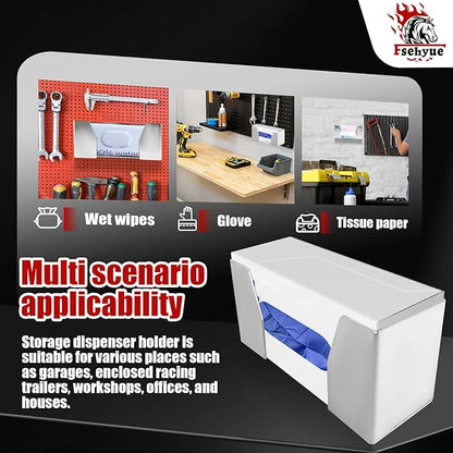 Wall Mount Storage Dispenser Holder Aluminum Latex Glove Box Dispensers Suitable for Garage Enclosed Trailer Work Shop