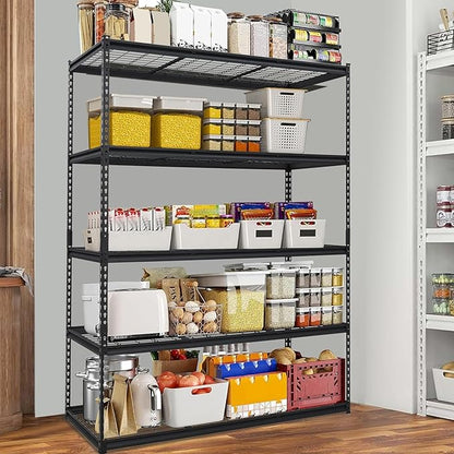 Heavy Duty Storage Shelves 60x24x78 in, 2500Lbs Adjustable Metal Shelving for Garage Organization, Durable Garage Shelving Easy Assemble
