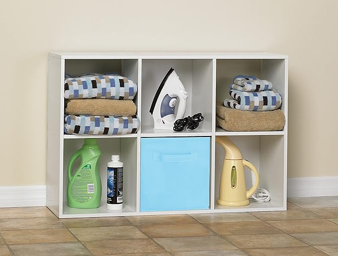 ClosetMaid Cubeicals 6 Cube Storage Shelf Organizer Bookshelf, Stackable, Vertical or Horizontal, Easy Assembly, Wood, White Finish