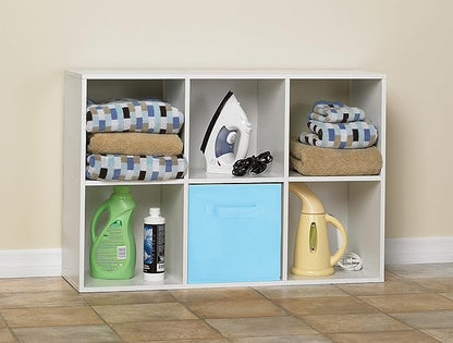 ClosetMaid Cubeicals 6 Cube Storage Shelf Organizer Bookshelf, Stackable, Vertical or Horizontal, Easy Assembly, Wood, White Finish