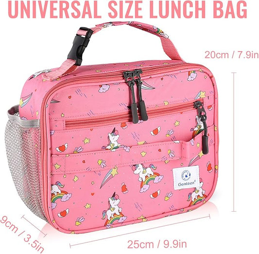 Genteen Lunch Box Kids, Prints Insulated Lunch Bag Kids Boys Girls,Soft Bag Mini Cooler Back to School Thermal Meal Tote Kit Lunch Box for School,Work,Outdoor - Star Rainbow