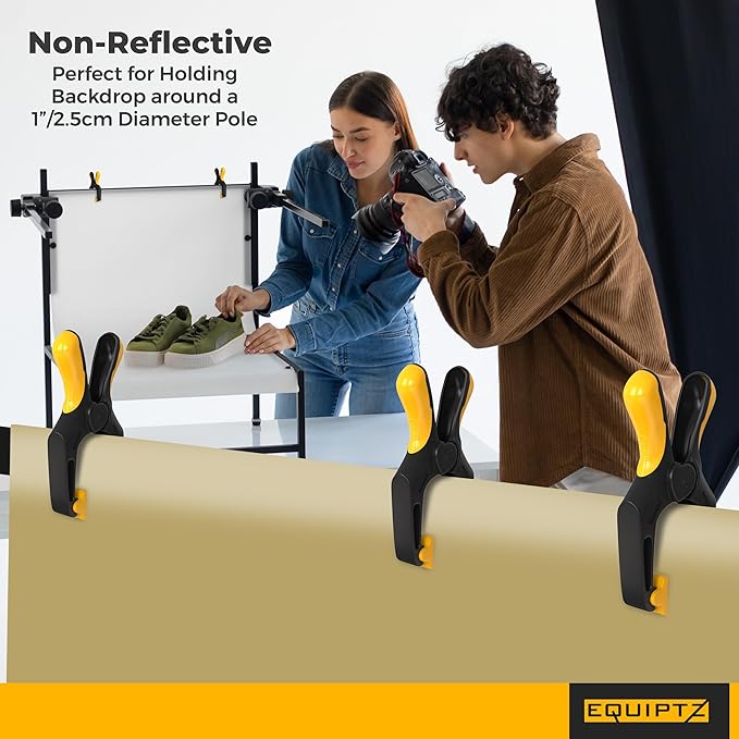 Spring Clamps 3 inch - 20 Pack Clamps for Backdrop Stand, Tarps, Crafts & Pool Cover with 1.5 Inch Mouth Opening - Small Clamps for Photography Studio with Non-Detachable Jaw Pads