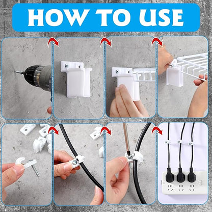 Yousoontic 24 Pcs White Down Wall Clips and Wire Shelf End Bracket Set Include 16 Plastic Closet Shelves Clips 8 Corner Support Bracket Replacement Wire Accessories with Screws