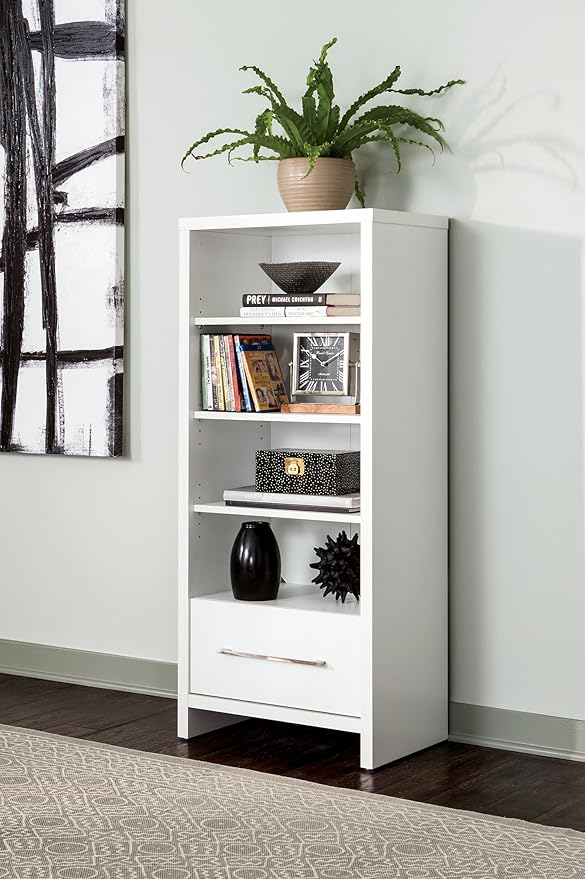ClosetMaid 1651 Media Storage Tower Bookcase with Drawer White