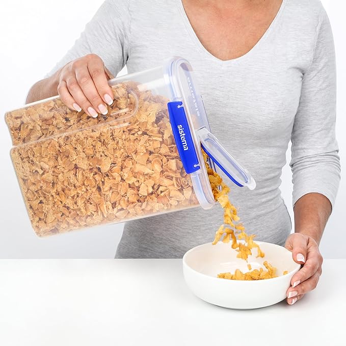 Sistema KLIP IT PLUS Cereal Storage Container | Airtight 4.2 Litre Food Pantry Storage Container | 4.2L | BPA-Free