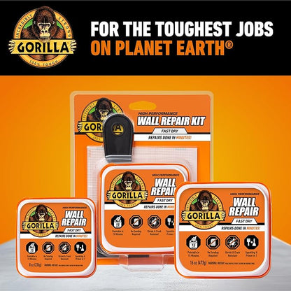 Gorilla Wall Repair Kit Featuring Gorilla Heavy Duty Wall Repair Spackling + Primer White