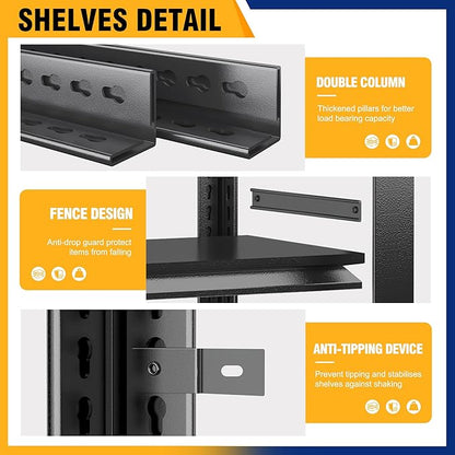 Garage Shelving Unit,Rustproof Heavy Duty Storage Shelves,Adjustable Metal Steel Utility Shelf,Easy Assembly,Garage Storage Organize Rack,for Tools,Basement,Warehouse(5-Tier 72"Hx47.3"Wx23.6"D)