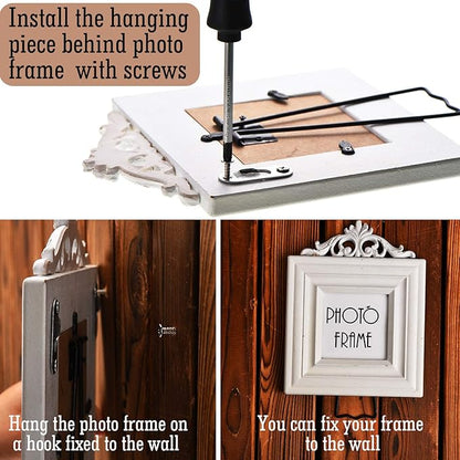 Ripeng 30 Pcs Single Keyhole Hangers Picture Hanger with 60 Pcs Screws Metal Keyhole Hanging Brackets Fasteners for Wall Mirror Picture Frames, 43 x 16 mm(Silver)