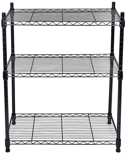 Elevon 3-Shelf Adjustable, Heavy Duty Storage Shelving Unit (350 lbs Loading Capacity per Shelf), Steel Organizer Wire Rack, Black (23.2" L x 13.4" W x 30.3" H)
