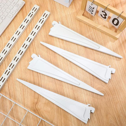 47.5 Inch Twin Rail Upright Wall Shelving System with 16 Inch Locking Shelf Bracket Adjustable Closet System Heavy Duty Metal Support for Deep Wire Shelving Closet (8 Pcs)