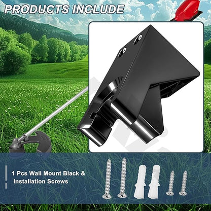 Wall Mount for Milwaukee M18 Fuel String Trimmer 2825-20 - Heavy-Duty Black Wall Mounting Bracket, String Trimmer Holder Storage Hook Fits Handle Diameter 1" - Save Space