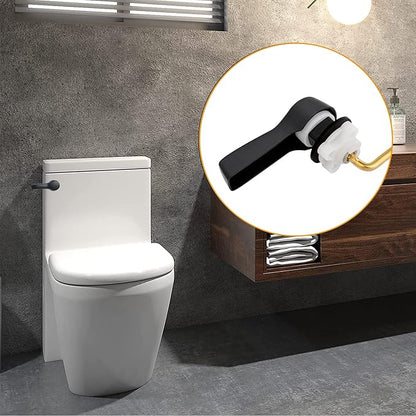 Hibbent Universal Metal Front Mount Toilet Handle Replacement Kit, Brass Toilet Flush Tank Lever with Stainless Steel Flapper Chains for Most Toilets, Oil-Rubbed Bronze Finish