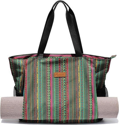 ESVAN Yoga Mat Bag Yoga Tote Carrier Shoulder Bag Carryall Tote for Office,Yoga,Pilates,Travel,Beach and Gym