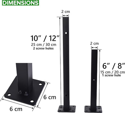 6 Pcs Black Shelf Bracket 12 Inch Heavy Duty Brackets for Shelf Metal Wall Floating Shelving Brackets Industrial Shelf Brackets for Space Saving