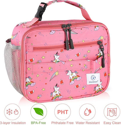 Genteen Lunch Box Kids, Prints Insulated Lunch Bag Kids Boys Girls,Soft Bag Mini Cooler Back to School Thermal Meal Tote Kit Lunch Box for School,Work,Outdoor - Star Rainbow