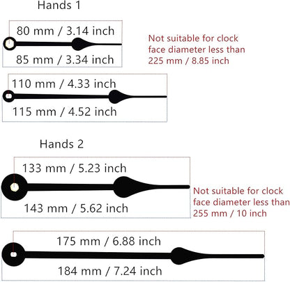 TIKROUND Quartz DIY Wall Clock Movement Mechanisms Battery Powered DIY Repair Parts Replacement with 4 Sets Hands,3/10 Inch Maximum Dial Thickness,29/32 Inch Total Shaft Length.