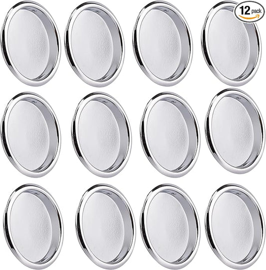 HOMOTEK 12 Pack Closet Door Finger Pulls, 2-1/16' Round Sliding Door Handles, Easy Snap No Drill, Chrome