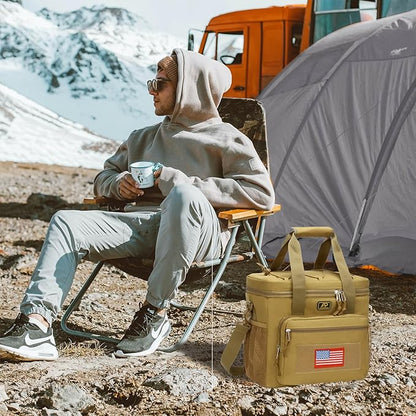 ATRIPACK Lunch Box for Men, Tactical Lunch Bag MOLLE Webbing Leakproof Insulated Large Lunch Cooler Women Adult Meal with Adjustable Shoulder Strap Durable Lunch Pail (Brown)