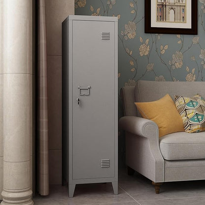 MIOCASA Metal Cabinet Home Office Storage Cabinets with Doors and Shelves Lockable File Cabinet Organizer Coat Lockers for Kids