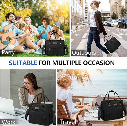 MIYCOO Lunch Bag Lunch Box Women - Leakproof Insulated Lunch Cooler Bag for Men Women - Large Lunch Tote Bags Adults, Black