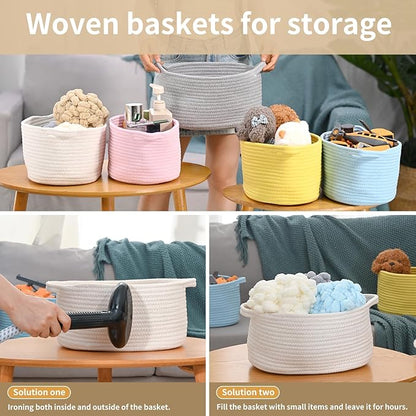 Cute Woven Storage Basket with Handle – Hunter Green Empty Gift Burr Basket for Valentines Day, Birthday, Holiday Gifts, Eco-Friendly, Decorative Organizer Bin for Nursery, Plants