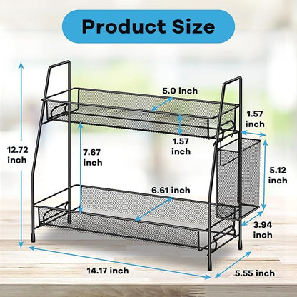 Bathroom Organizer Countertop, Spice Rack Organizer for Cabinet,Bathroom Counter Organizer, Kitchen Countertop Organizer (Pack of 2)