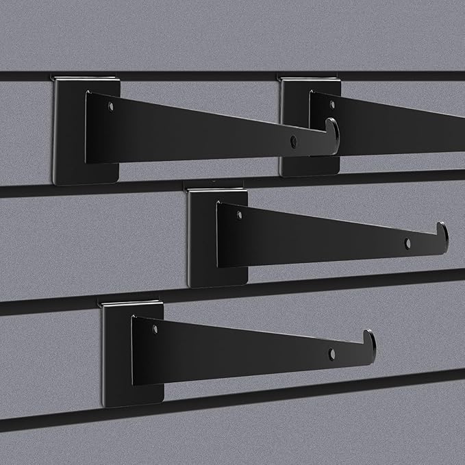 12 Pack Slatwall Shelf Bracket 12 inch, Heavy Duty Slatwall Knife Shelf Bracket for Slat Wall, Metal Slatwall Accessories with Lip for Slatwall Panels Shelving Display Home Commercial