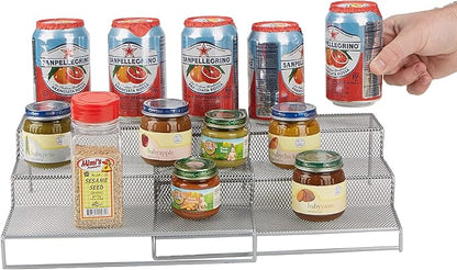Mind Reader 3 Tier Metal Mesh Kitchen Storage Organizer, 2 Pcs, Silver