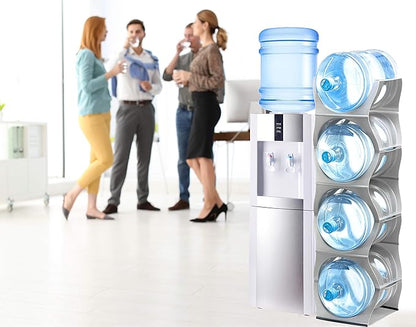 Bariboo Stackable Water Bottle Storage Rack Best Water Jugs 5 Gallon Organizer. Jug Holder for Kitchen, Cabinet and Office Organizing. Reinforced Polypropylene (Blue, 4 No Shelf)