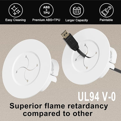 Cord Hider for Wall Mounted TV, in Wall Cable Management Kit for Large Capacity, Wall Cable Hider Behind The Wall, Cable Raceway White Includes Hole Saw Dril Attachment - 2 Pass Locking Brackets