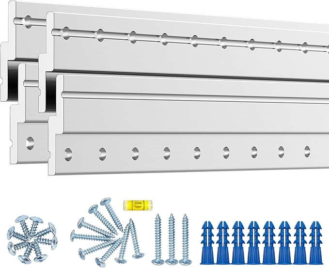 34 Inch Heavy Duty French Cleat Hanger, Heavy Mirror Mounting Hardware & Picture Hanging kit, Wall Mount Brackets for Cabinets, Shelf, Headboard - Z Clips 2 Pairs up to 300 lbs