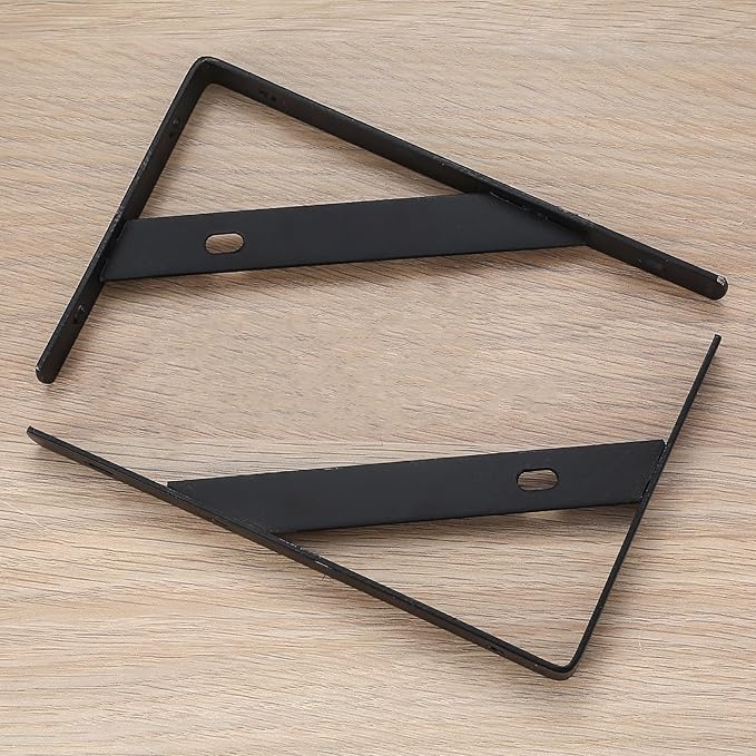 Heavy Duty Shelf Brackets - 8 Pcs L Shaped Metal Wall Mount Shelves Support for Floating Shelves (3.7 x 6 inch)